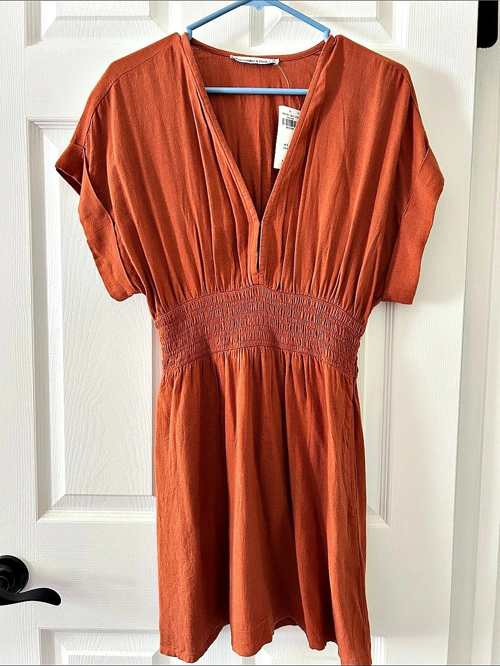 Abercrombie Linen-blend Mini Dress in Orange Size Medium NWT